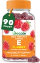 Żywotne Gummie Witaminowe E 124; 268mg Gummies 124; Great Tasting Suplements Witaminy E 124; Skóra, Zdrowie oczu i Wspomaganie funkcji immunologicznych 124; VIT E dla dorosłych, Mężczyźni, Kobiety Gummies 124; 90