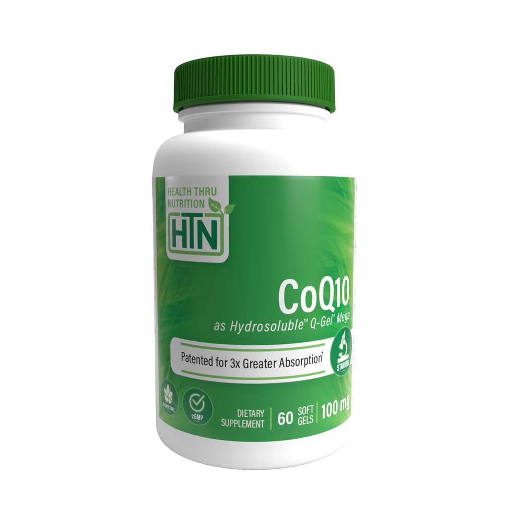 Zdrowie Thru Nutrition Q- Gel CoQ- 10 100mg z witaminą E: 3X Wchłanianie, Klinicznie Studiowane w zakresie układu sercowo-naczyniowego i Mitochondrialnego (60 Softgels)