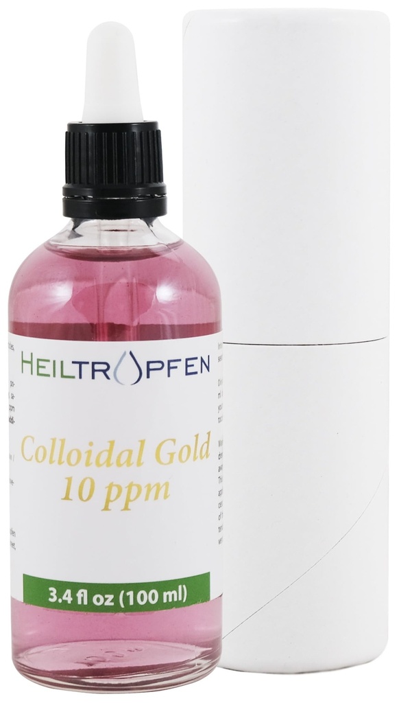 Złoto koloidalne 124; 10 ppm 124; 3.4 Fl Oz - 100 ml 124; Heiltropfen ®
