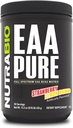 NutraBio - EAA Pure - 9 Acids Amino - Naprawa i odzysk mięśni, 30 Służenia, Truskawkowa bomba cytrynowa - Przed lub po treningu - All Day Recovery
