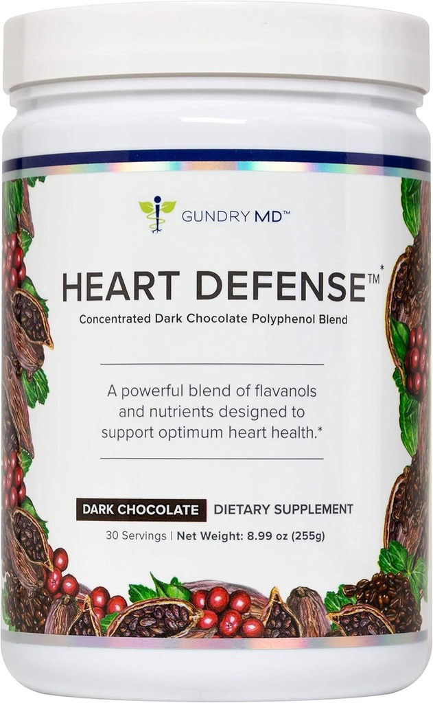 Gundry MD ® Heart Defense ™ Koncentracja Dark Chocolate Polyfenol Mieszanka, 30 Służenia