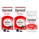 Feosol Original Iron Supples Tablets, Non-heme 325 mg Siarczan żelaza (65mg Żelaza pierwiastkowego) per Pill, 1 per Day, 4 Month Supply, for Energy and Immune System Support (120 ct Pack of 2)