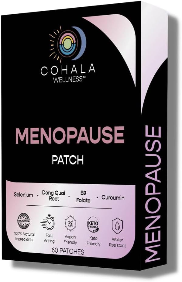 Menopauza Relief Patch (60 Day Supply) - Dong Quai Root, Selen, Kurkumina, Folate - 60 Pats