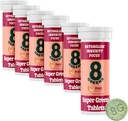 8Zielone tabletki Supergreens 124; Super Zielone proszku Superfood, Odporność na metabolizm & Focus, Codziennie Zielone tabletki effervescent, Organic: Aloe Vera, Spirulina, Chlorella, Brzoskwinia, Tube 60 Słupki.