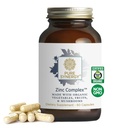 PURE SYNERGY Cynk Kompleks 124; Immune Supplement Supplement Agregat 124; Naturalny, Wegan Cynk Kompleks z witaminą C i Organic Whole Foods Equipment 124; dla zdrowia immunologicznego, mózgu i skóry (60 kapsułki)