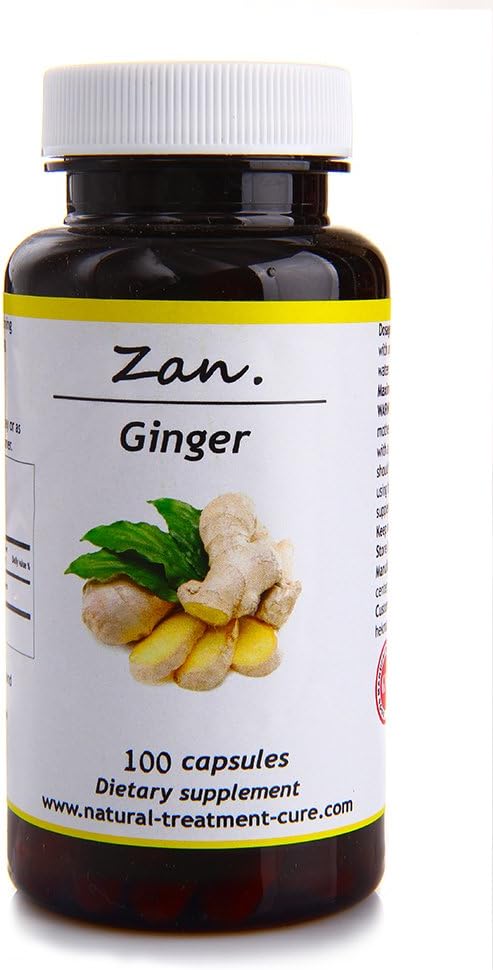 Hekma Center Pure Ginger Root - Zingiber Officinalis - 100 Kapsułki Zmniejsza nudności - Wegan