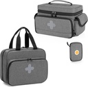 CURMIO Medicine Storage Bag Puste, Lockable Pill Bottle Organizer z przenośnymi Zippert Pouches dla Zestawy pierwszej pomocy, Medicine Box dla domu i podróży