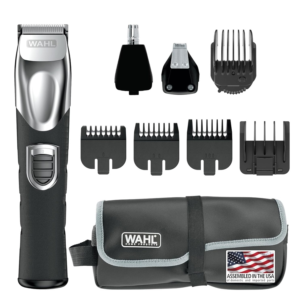 Wahl USA Rechareble Lit jonowy Wszystko w jednym przyciskiem z brodą dla mężczyzn z detalem i przyciskiem do włosów ucha i nosa - Model 9854- 600B