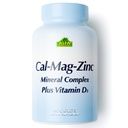 ALFA VITAMINS Wapń, Magnez, Cynk Plus Witamina D3, Wspiera zdrowie kości, Funkcję immunologiczną i produkcję energii, 300 mg Wapń, 133mg Magnez, 5 mg Cynk, 133 j.m. Witamina D3, 100 Tabletki