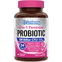 Probiotyki dla kobiet, 120 Miliard CFU 34 Szczepy, Prebiotyki, Enzymy trawienne, Żurawina, 4- in-1 Probiotyk kobiecy, Digestive, Waginal, Wsparcie immunologiczne, 60ct