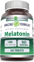 Amazing Melatonin 5 Mg Tablets Supplement Equipment 124; Non-GMO Equipment 124; Gluten Free Equipment 124; Made in USA (365)