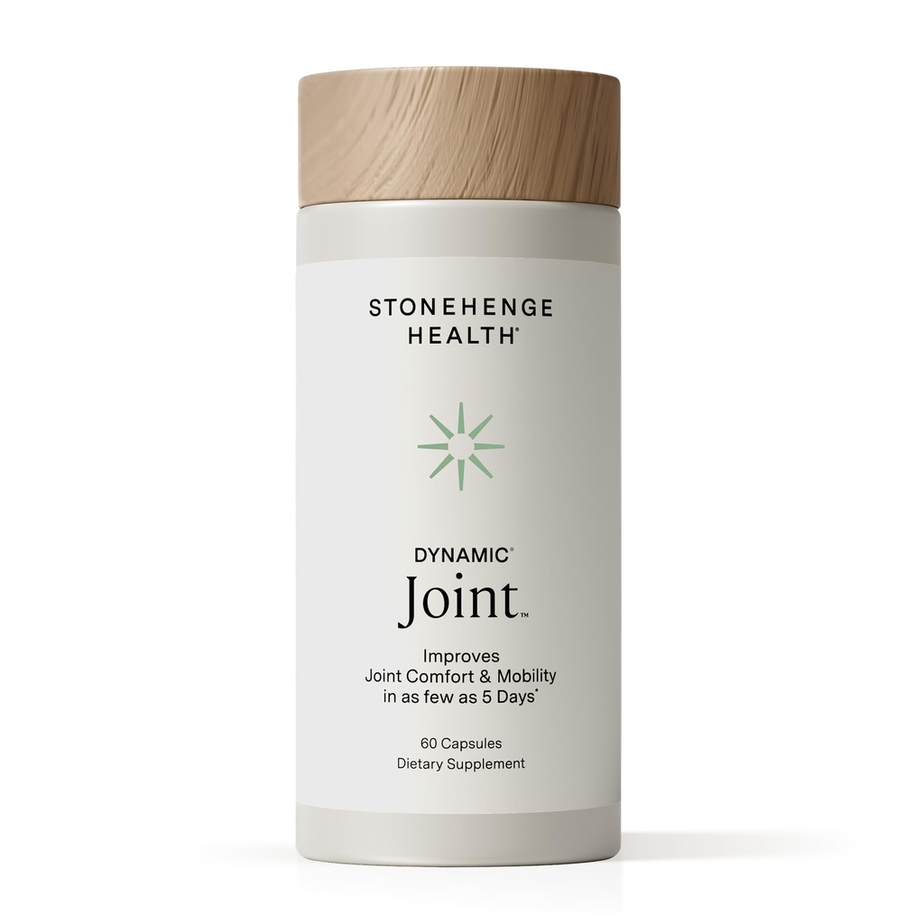 Stonehenge Health Dynamic Joint Health Supplement - AprèsFlex ® Boswellia, MSM, Multi- Type Collagen, Turmeric, Bromelain, Vitamins C & D3 - Supports Joint Comfort - 60 kapsułki