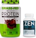 Nutrologia Grass Fed Serwatka Białko proszku, Wspiera Lean Odzysk mięśni & Wydajność, Kremowy aromat czekoladowy (28 Służenia) Zen Natural Magnezu suplement (30 Służenia)