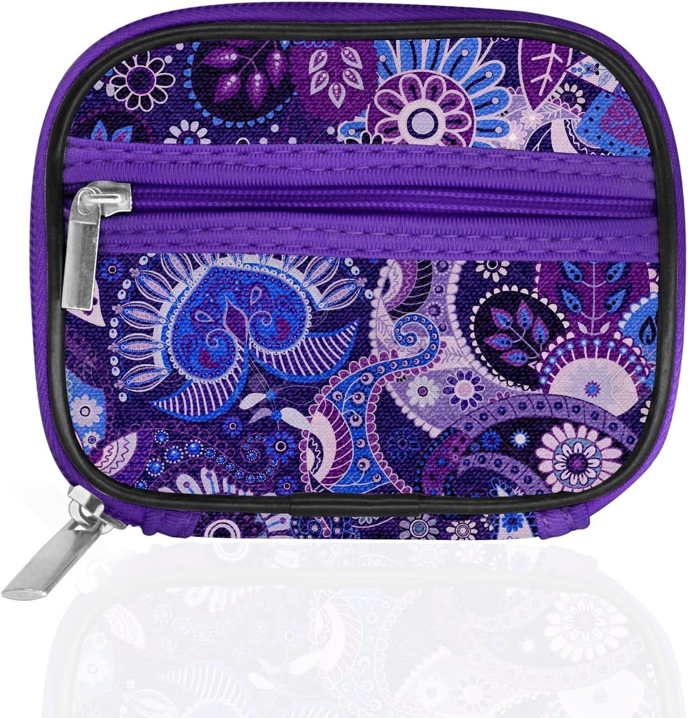 Serfeymi Weekly Travel Pill Organizer Case for Purse with Removable 7 Day Box, Fashionable Pill Container for Medicine, Vitamin, Supplement - Purple 01