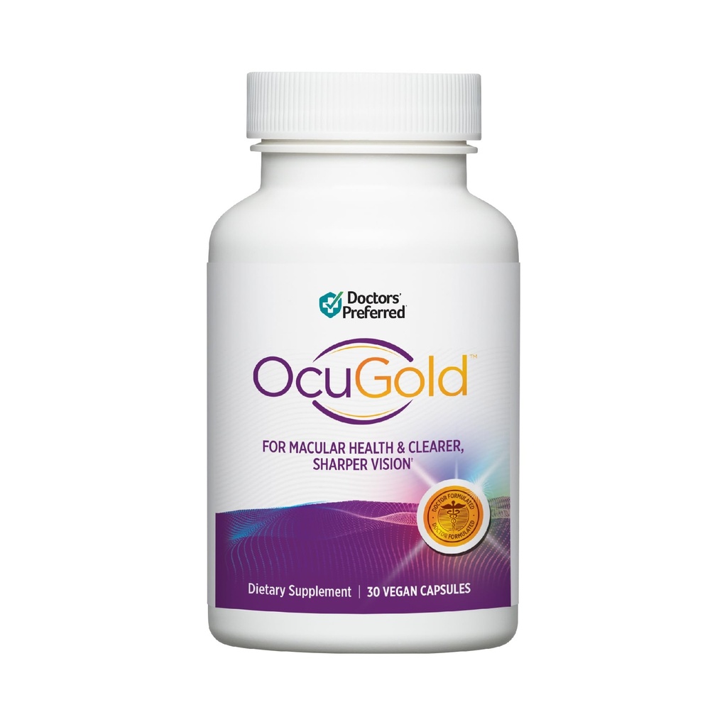 DOCTORS 'PREFERRED Clinical- Grade OcuGold Eye Vitamin z luteiną i Zeaksantyną do Macula & Retina Health, Cyfrowe Szczepy oczu, Zmęczenie oczu i Visual Performance - 30 Kapsułki wegańskie