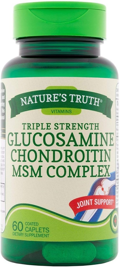 Nature 's Truth Triple Strength Glukozamina Chondroitin MSM Complex Dietetyczny Suplement - 60 Powłoki, Opakowanie 2