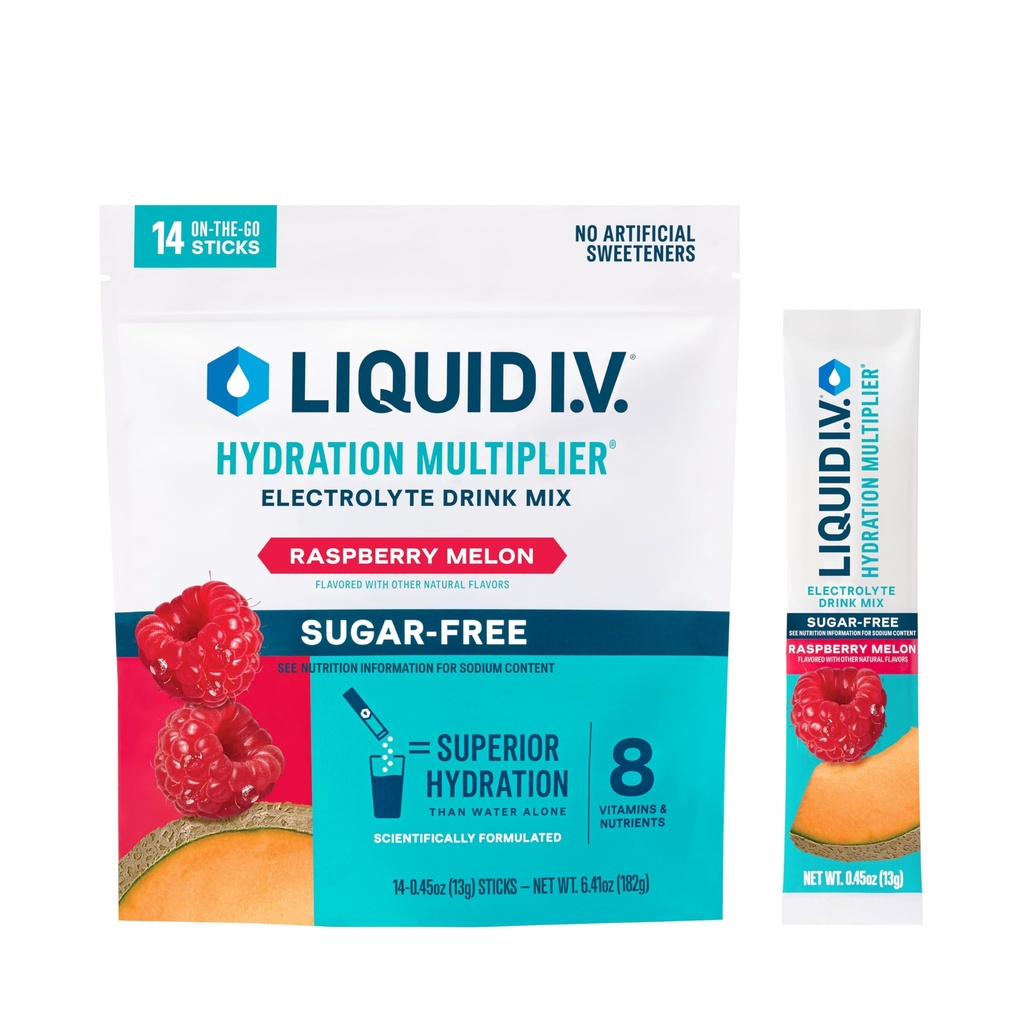 Płyn I.V. ® Nawodnienie Multiplikator Cukier - Melon malinowy 124; Piwo w proszku Electrolyte Mix 124; 1 Pack (14 Servings)