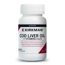 Kirkman - Olejek z wątroby dorsza z witaminą A & D - 300 Softgels - Podstawowe kwasy tłuszczowe - Pomaga Foundational Health - Hipoalergiczne