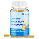 Nattokinaza liposomalna 12 000 FU Serrapeptaza 360000 SPU Suplement enzymatyczny - wzbogacony enzymami synergistycznymi i mieszanką odżywczą i inuliną do podawania w krążeniu, gucie, trawieniu 60 kapsułek (1 butelka)