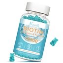 Biotyna i gumki kolagenowe z B12, skóry do włosów i paznokci Witaminy Gummie do wzrostu włosów, połysk skóry i silne paznokcie - Blueberry Flavor, Cukier wolny, 60 Ct