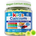 Dzieci Gummie wapniowe + Witamina D3 K2, Magnez, Cynk, Dodatkowa absorpcja Algae Suplement wapnia dla dzieci Delikatny do żołądka, Kości, Zęby, Mięśnie, Mózg, Sugar Free Chewable Kids Vitamin 4 +, 60 Liczby