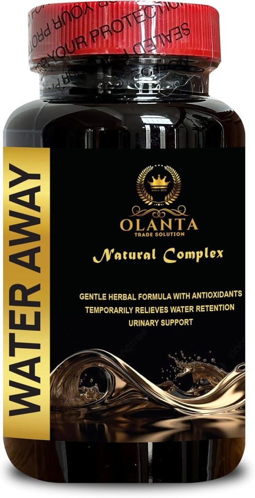 Generic Natural Water Away Pills - Naturalne leki moczopędne do zatrzymywania wody, szybko działające Pigułki z wody dla kobiet i mężczyzn, Pigułki wodne Retencja wody, Żurawina, Granat, Turmeric - 1 Butelka