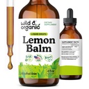 Wild & Organic Lemon Balm Tincture - Mood Support Supplement - Melissa Lemon Balm Leaf Extract Drops - Vegan, Sugar & Alcohol- Free Calming Supplement - 4 fl oz