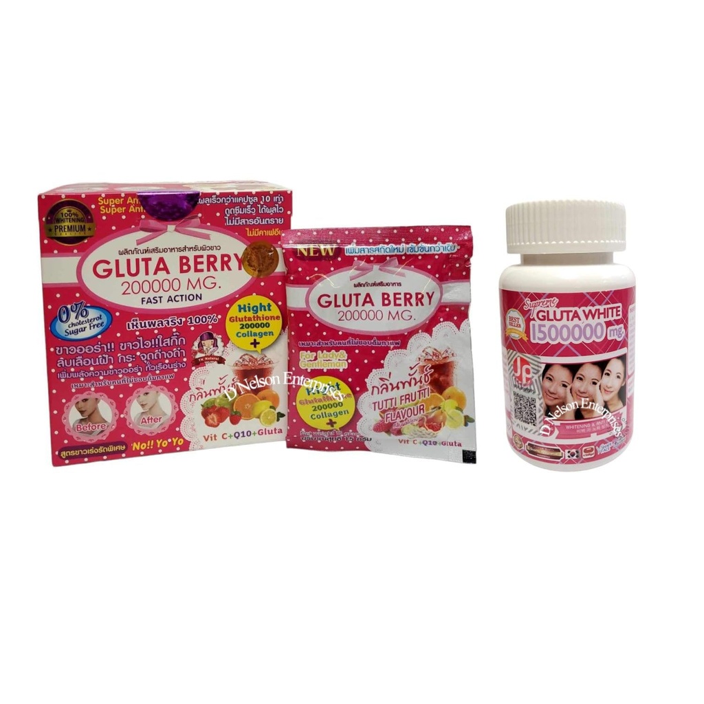 Gluta Berry Collagen Drink Punch & Supreme Gluta White Glutathione Tajlandia