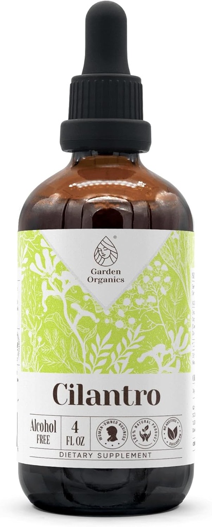 Ekstrakt z nalewki naturalnej bez alkoholu Cilantro, booster systemu immunologicznego, krople płynne wykonane z 100% liści suszonych Cilantro (4 fl oz)