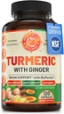Organiczna kurkumina turmerowa z Ginger & Black Pepper, 2 miesięczne dostawy. Wspiera Heart Health, Brain Health & Joint Health. Max Absorpcja Suplement Turmerowy. NSF Certified, Made in USA. 120 kapsułek.