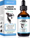 Witamina D dla psów, Liquid D dla psów, Dog Vitamin D Drops Promuje absorpcję wapnia, Wspiera Hip & Joint Health i Dog Dental Health - Suplementy dla zwierząt domowych Płynne witaminy D, Bacon Flavour - 2 Fl Oz