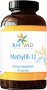 RHMD Methyl B- 12 Lozenges - 5000mcg B12 Methylcobalamine Methylcobalamine Methyl B12 - Vegan Witamina B12 Dietetyczne Suplementy - Nie GMO (60 Szybkich Rozpuścić Lozengi)