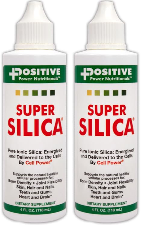 Super Silica Liquid Concentrate, 4 oz. Bottle (Pack of 2) -Highest Absorption, Collagen-Producing, Supports Healthy Bone Density, Joint Flexibility, Skin Hair and Nails, -4 oz. Makes Over 68 quarts