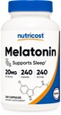 Nutricost Melatonin 20 mg, 240 kapsułki, Non-GMO & Gluten Free