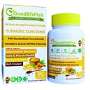 Kurkumina kurkuminowa Kapsułki Dodatkowa siła z Ginger & 95% Kurkuminoidy i czarny pieprz Ekstrakt dla maksymalnych korzyści. Wszystkie naturalne NonGMO NO Rice Proszek NO Stearynian NO Silica- 90 Cap