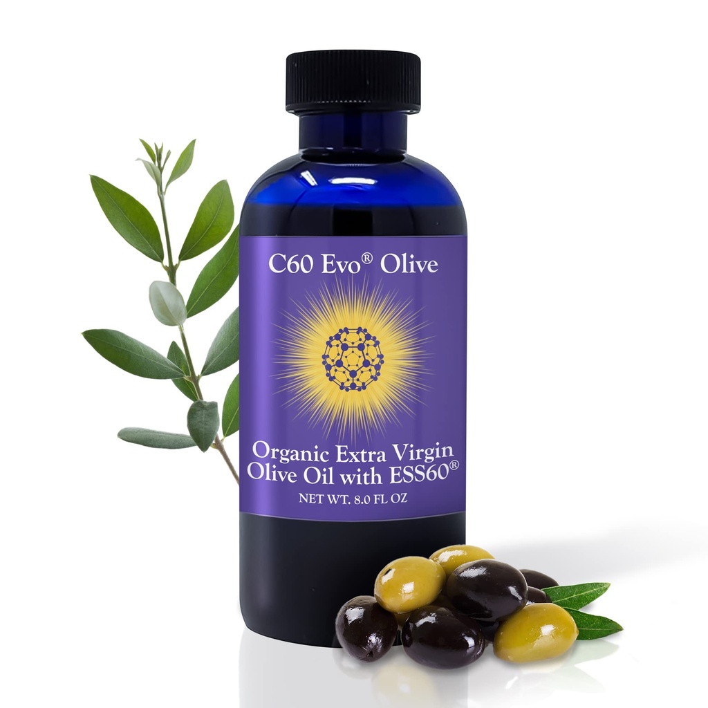 Czysty węgiel 60 ESS60 w All- Natural Extra Bridge Olive Oil, All- in- One Sleep Supplement, Antioksydants Supplement and Energy Supplement for ogólny Wellness, Elastyczność, Młodzieżowy błysk, 8 oz