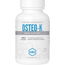 NBI Osteo- K Support Bone 124; Witamina D & K z dodatkiem wapnia do cytrynianu suplement 124; 45 mg Witamina K2 (MK4) dla silnego zdrowia i funkcji kości 124; 180ct Kapsułki wegetariańskie