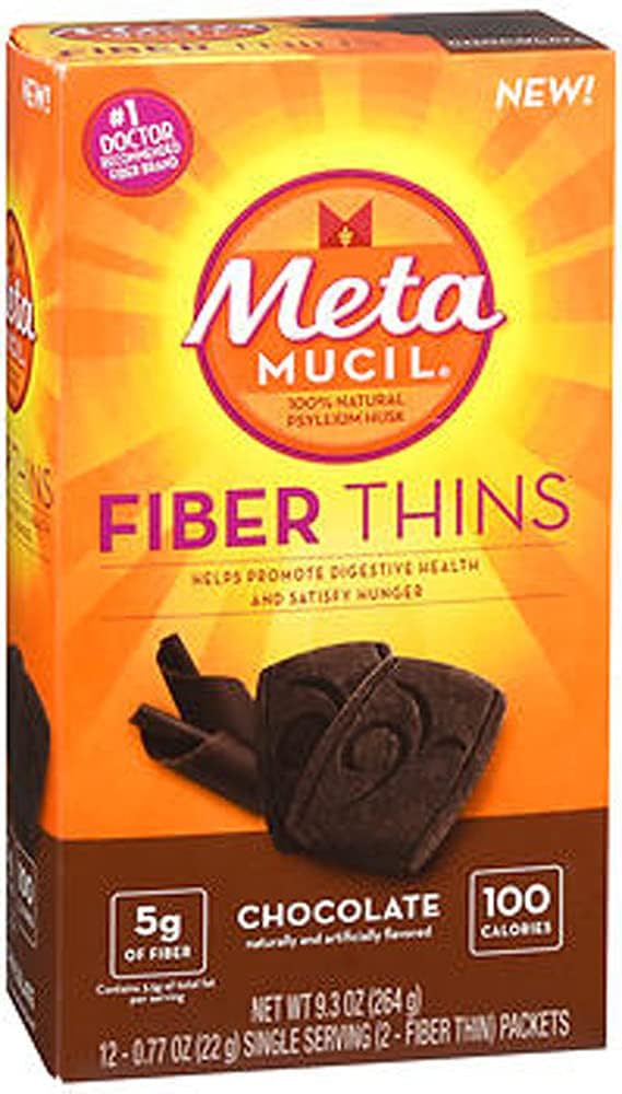 Metamucil Fiber Cienkie, Czekolada, 12 Pakiety, 9.3 oz - Opakowanie po 2