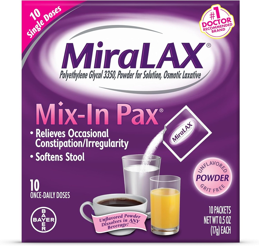 MiraLAX Laxative Pakiety proszkowe 10.0 ea. (Ilość 5)