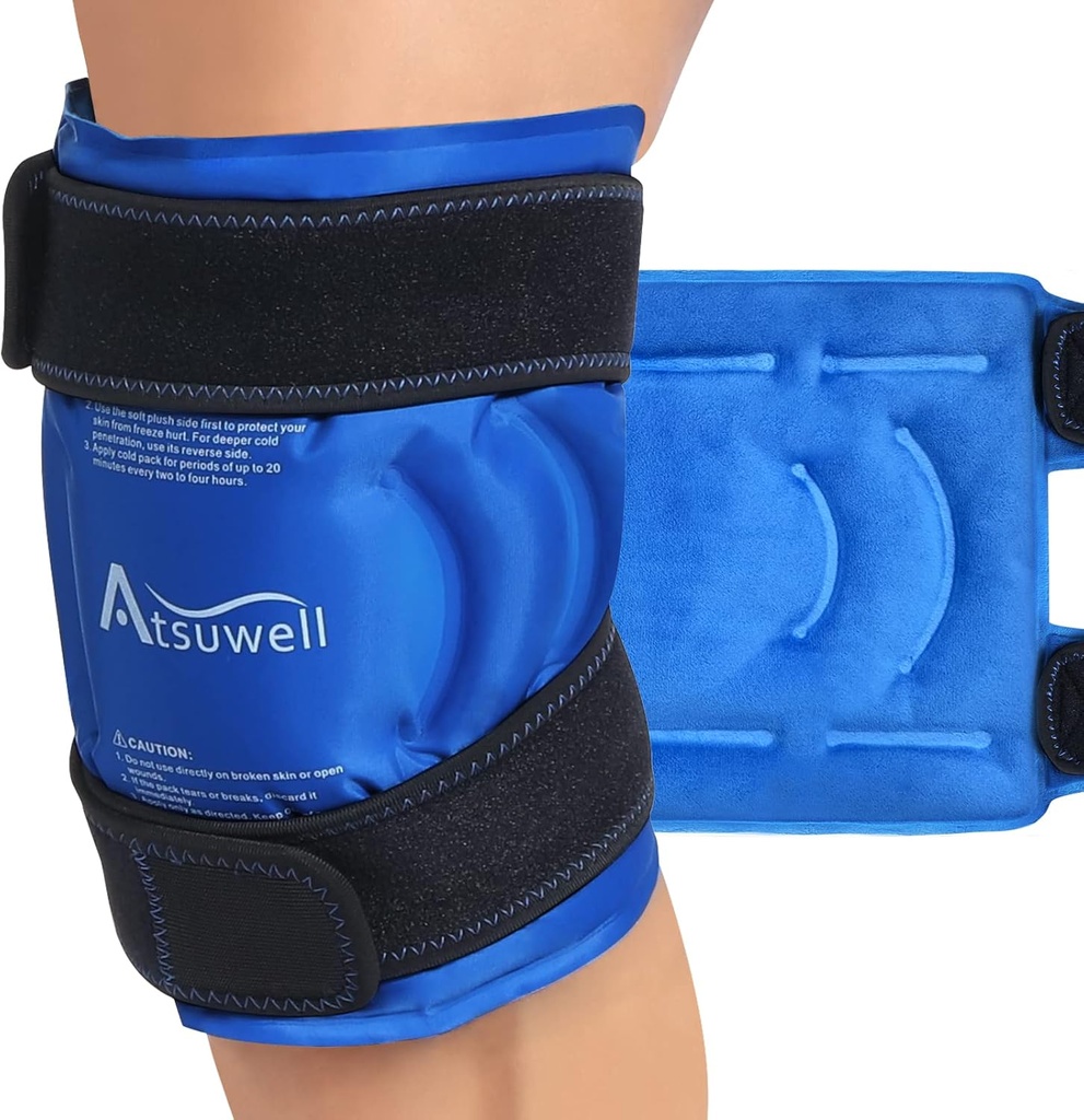 Atsuwell Ice Pack dla Knees, wielokrotnego użytku żel Ice Wraps dla Knee, elastyczny zimny kompres zimny Pack dla Knees, Łokieć, Shin, 1 opakowanie