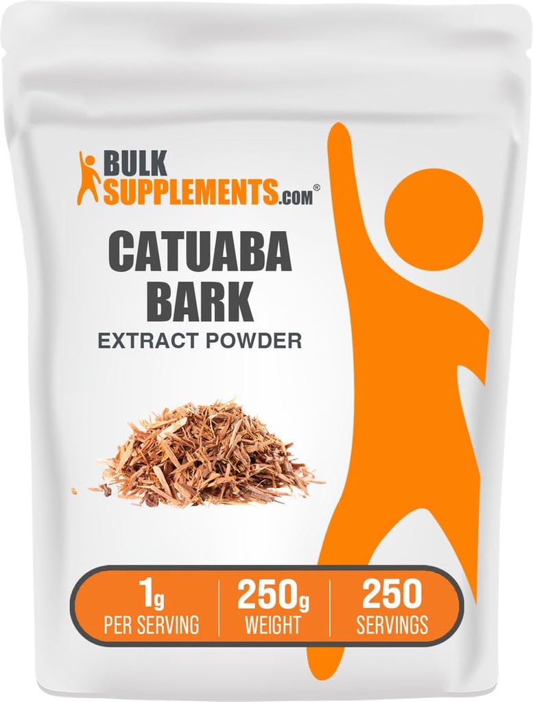 BulkSupplements.com Catuaba Bark Extract Powder - Catuaba Bark Powder, Herbal Supplement - Vegan & Gluten Free, 1 g na serwowanie, 250g (8.8 oz) (Opakowanie po 1)