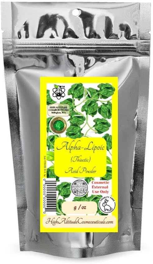 10 g (0, 35oz) Kwas alfa- lipowy (ALA) Proszek do stosowania na skórę