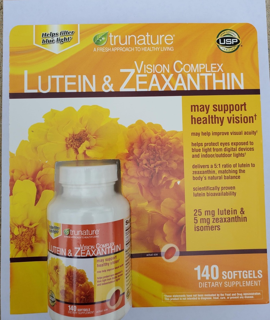 Tru- Nature Vision Complex Lutein & Zeaksantyna, zbiór 140 Softgels