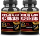 Koreański czerwony Panax Ginseng kapsułki 2 opakowania, Panax Ginseng suplementy, 2 Value Pack 3140mg (Ginsenozyd 5%)
