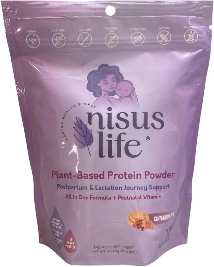 Poporodowa i laktacja Proszek z protein podróżnych (16.35 oz, Bułka cynamonowa)