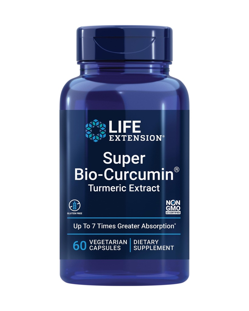 Przedłużenie życia Super Bio-Curcumin Turmeric Extract - Wysokochłonna kurkumina dla wsparcia zdrowia całego ciała - Gluten- Free, Non-GMO, Wegetarian - 60 Kapsułki wegetariańskie