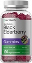 Horbaach Black Elderberry Gummies melanż 124; 120 Count melanż 124; Sambucus Extract melanż 124; z cynku i witaminy C melanż 124; Berry Flavor melanż 124; Vegan, Non-GMO i gluten suplement wolny dla dorosłych