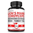 Satoomi 10in1 Cordyceps Mushroom Supplement - Mieszany z Lions Mane, Turcja Tail Mushroom, Reishi Mushroom & in. - 90 Kapsułki dla 90 Dostawy Serwowej