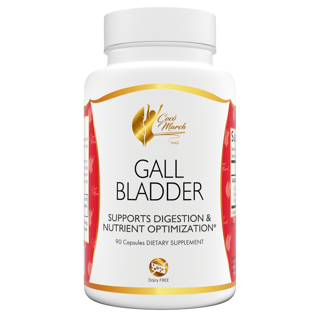 Coco March Gall Bladder - Idealny po Gall Bladder Surgery-Gluten Free, Soy Free, Dairy Free, Keto Friendly, Paleo Friendly, 90 Capsules- 90 Słupki Wspomaga trawienie i odżywcze Optymalizacja