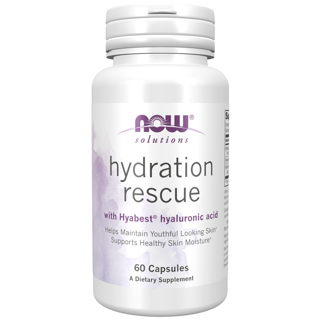 Teraz Foods Solutions, Hydration Rescue z kwasu hialuronowego Hyabest ®, Pomaga utrzymać młodzieńczy wygląd skóry *, Wspiera zdrową wilgotność skóry *, 60 kapsułki Veg